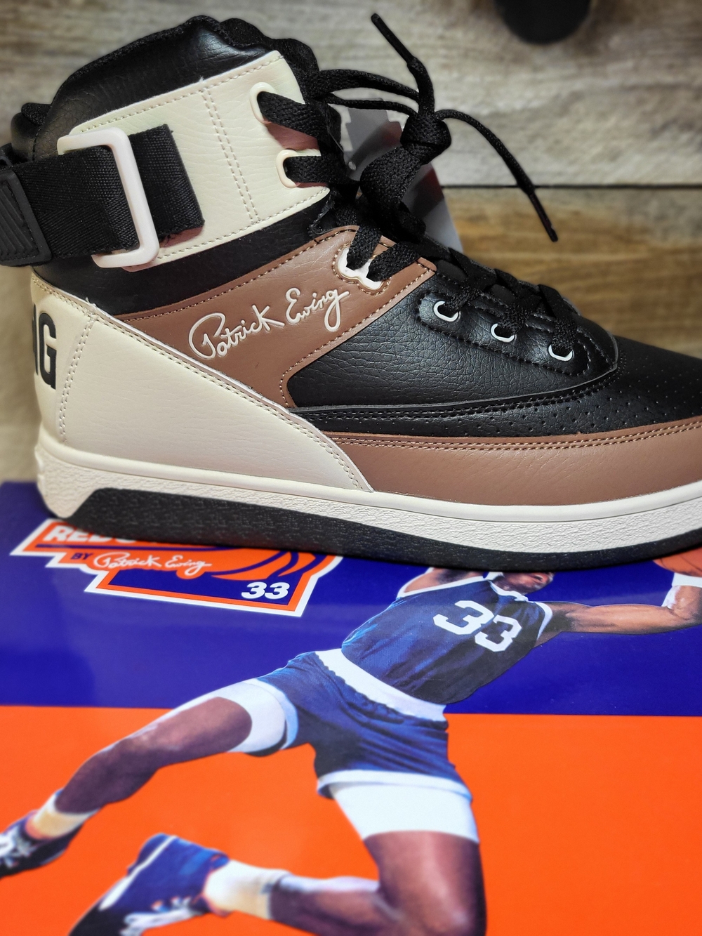 *NEW* Patrick Ewing Rebound Orion Strap High Top Shoes Brown Sand Size Men's 9